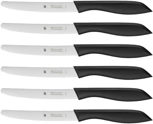 (-56%) WMF Classic Line Frühstücksmesser Set 6-teilig, 23 cm, Brötchenmesser Wellenschliff, Brotzeitmesser, Spezialklingenstahl, Kunststoffgriff, schwarz