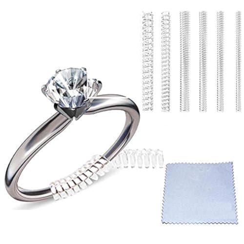 Ring Sizers for Loose Rings, Eiito Ring Size Adjuster Spacers or Tightener, Invisible Guards, 6 Sizes Fitter, Resizer Fit Almost Any Rings, Reduces Size by 0.5-1.5