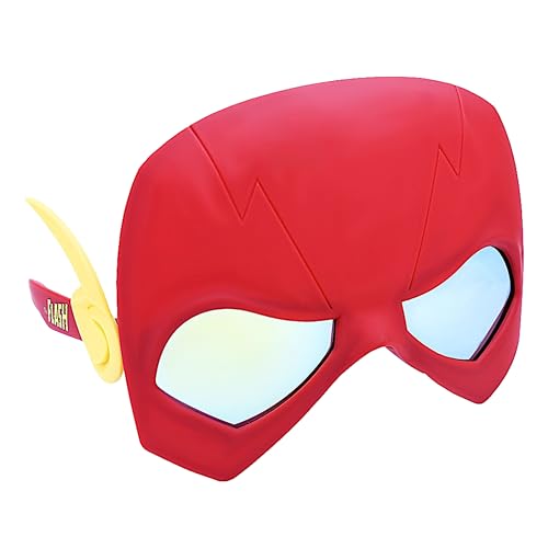 Sun-Staches DC Comics Offiical Flash Sunglasses | Mask Costume Accessory | UV400 | One Size Fits Most