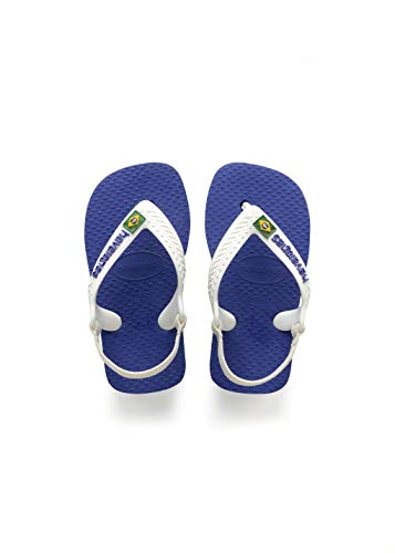 Sandálias New Baby Brasil Logo, Havaianas, Azul Naval, 256