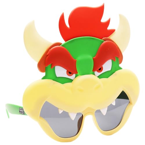Sun-Staches Bowser Sunglasses | Officially Licensed Nintendo Costume Accessory for Super Mario Fans | UV 400 | One Size Fits Most