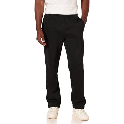 Amazon Essentials Men's Fleece Open Bottom Sweatpant (Available in Big & Tall), Black, Medium