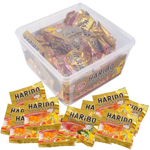 HARIBO Goldbears, Gummi Candy, 22.8 oz Tub (54 Packs) Assorted Flavors