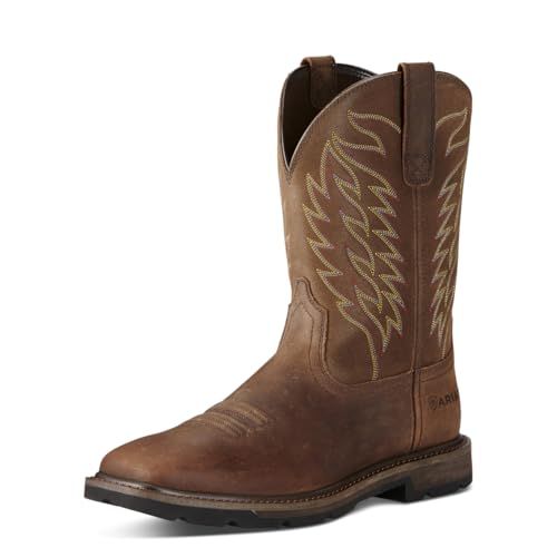 Ariat Mens Groundbreaker Wide Square Toe Steel Toe Work Boot