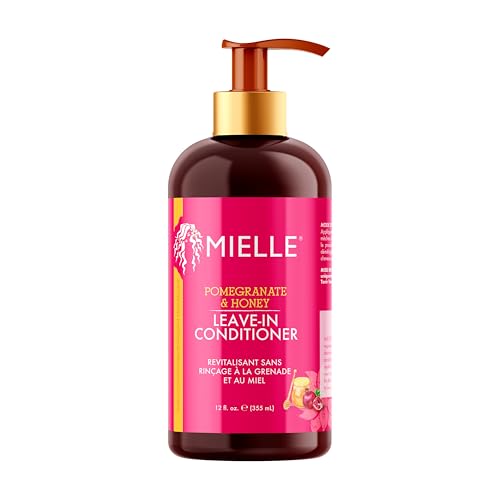 Mielle Organics Pomegranate & Honey Leave In Conditioner for Curly Hair - Moisturizing Detangler & Curly Hair Treatment to Help Repair Damage, Prevent Frizz & Improve Shine (12 Fl Oz)