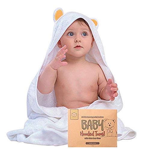 KeaBabies Organic Bamboo Baby Hooded Towel