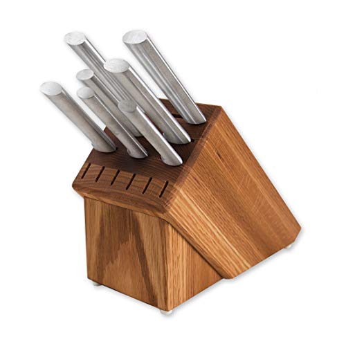Rada Cutlery Essential Oak Block Set, Silver Handles