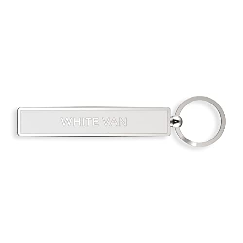 IF Show Offs Keys, Novelty Metal Keyrings with Enamel Infill - White Van - White