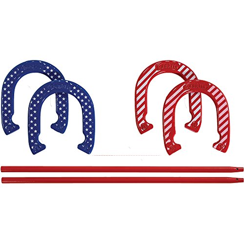 Franklin Sports American Series Horseshoes Set 4 Cast Steel Stakes Carry Bag