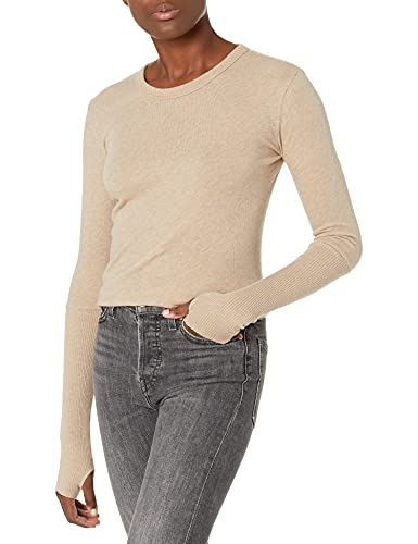 enza costa cuffed crew neck top