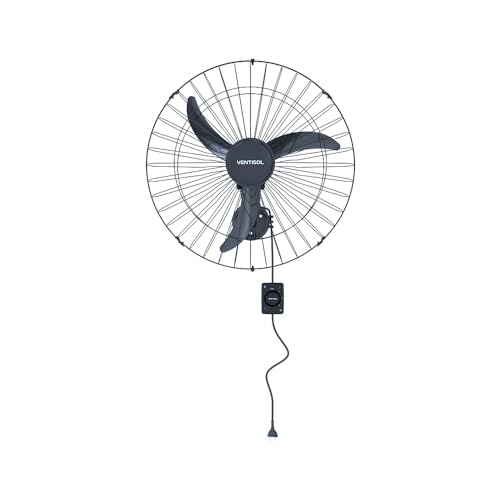 Ventilador de Parede Ventisol New 60cm 127V, Preto | Oscilante, 3 pás