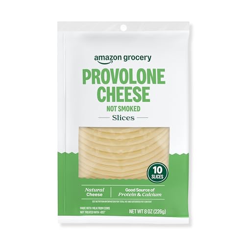 Amazon Grocery, Provolone Cheese, Not Smoked, 8 Oz, 10 Slices (Previously Happy Belly, Packaging May Vary)