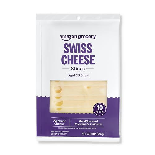 Amazon Grocery, Swiss Cheese, 8 Oz, 10 Slices (Previously Happy Belly, Packaging May Vary)