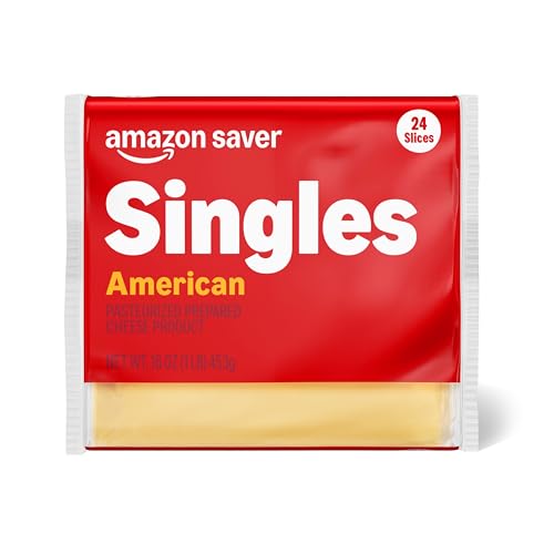 Amazon Saver, American Singles, Pasteurized Prepared Cheese Product, 24 Slices, 16 Oz (Previously Happy Belly, Packaging May Vary)