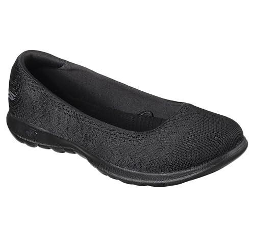 Skechers Performance Women's On-The-Go GO Walk Lite - Dreamer Ballet Flat, Black/Black,9 M US