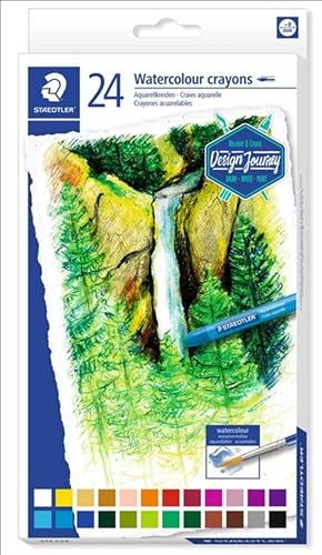 (-16%) STAEDTLER 223 C24 Aquarellkreide (hochopake Farben, leicht verwischbar, wasservermalbar, mit Papierbanderole, Durchmesser 8 mm, rund) Kartonetui mit 24 leuchtenden Farben