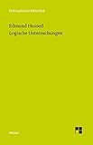 Logische Untersuchungen Philosophische Bibliothek 601 German Edition