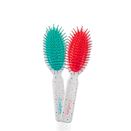 Casalfe Mini Pneumatic Brush, 360° No Edges, Detangles All Hair Types, Unisex, Multicolour