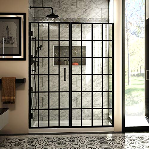 DreamLine Unidoor Toulon Frameless Hinged Shower Door A sturdy shower door made of brass, aluminum