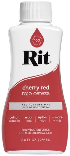 Rit All Purpose Liquid Dye - Cherry Red, 8 oz (Brand: Rit, Compatible Material: Wood, Plastic, Item Type: Fabric-Dyes, Color: Cherry Red)