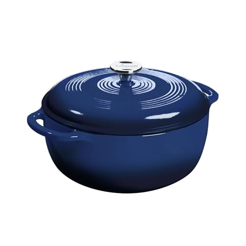 Lodge Essential Enamel Cast Iron Dutch Oven 6 Qt Indigo