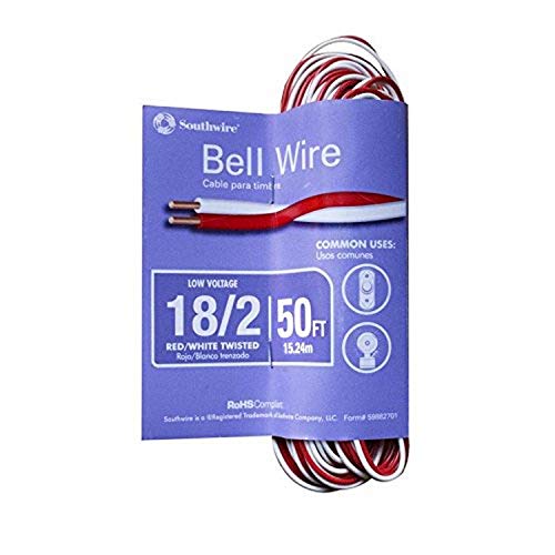50' 18/2 Red/White Bell Wire