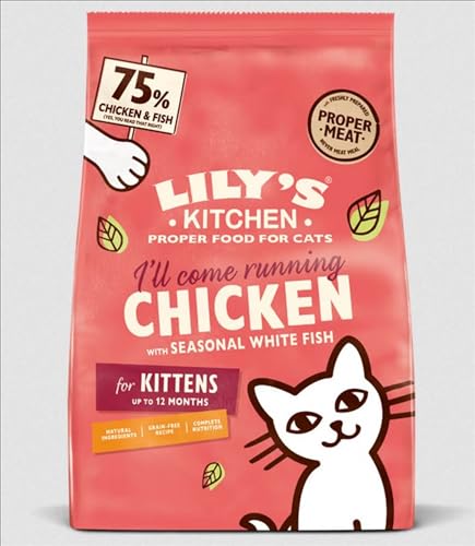 🔥 STARKER PREIS (-27%) Lily's Kitchen Natürliches Kitten Trockenfutter Katzenfutter Huhn & Weißfisch 800g