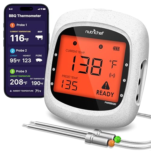 NutriChef Bluetooth Grill Thermometer Sturdy Option