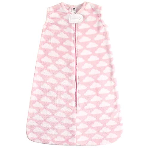 Hudson Baby Unisex Baby Plush Sleeping Bag, Sack, Blanket, Pink Clouds Plush, 6-12 Months