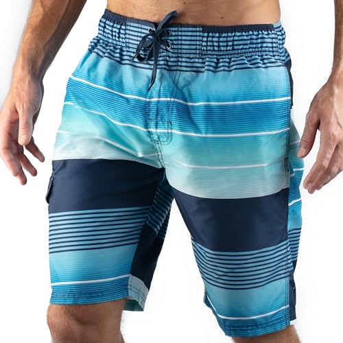 Kanu Surf Men's Flex Swim Trunks (Regular & Extended Sizes), Echelon Navy, X-Large