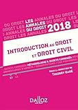 Introduction Au Droit Et Droit Civil 2018. M%C3%A9thodologie & Sujets Corrig%C3%A9s (annales Du Droit)