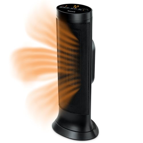 Honeywell Slim Ceramic Tower Heater, Large Room, Black – Easy to Use – Slim Space Heater with Two Heat Settings