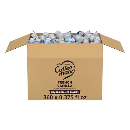 Nestle Coffee mate Coffee Creamer, French Vanilla, Liquid Creamer Singles, Non Dairy, No Refrigeration, 0.375 fl oz Tubs (Pack of 360)