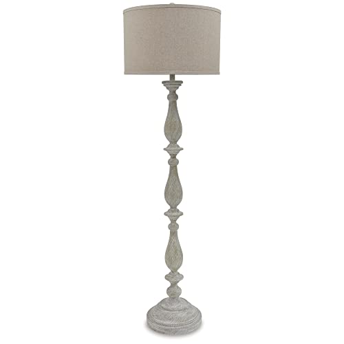 Signature Design by Ashley Bernadate Cottage 61" Candlestick Design Floor Lamp, Whitewash