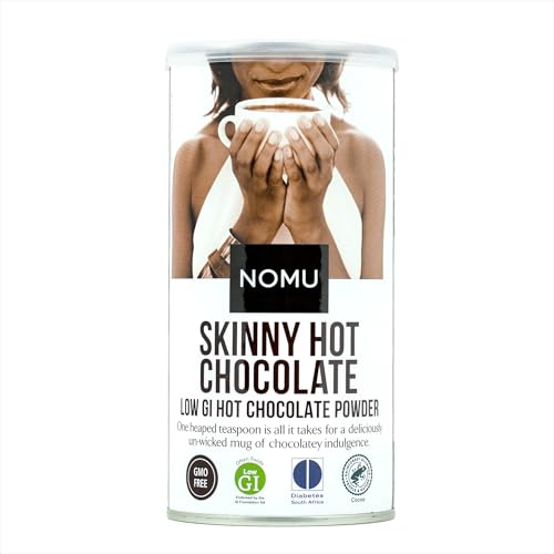 NOMU Skinny 60% Cocoa Hot Chocolate, 33 Servings, No Sugar Added, 20 Calories, Rich Chocolate Flavor, Keto-Friendly, High Protein