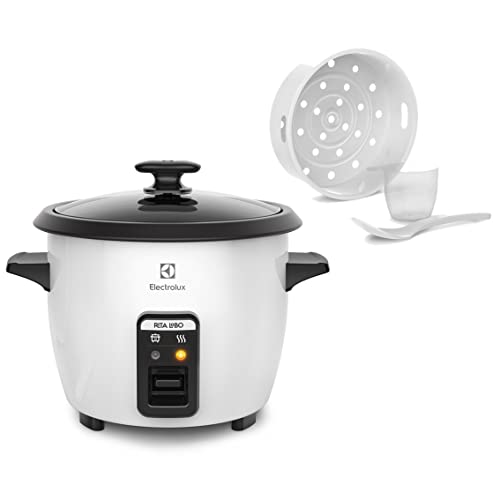 Electrolux Panela Elétrica vapor arroz capacidade 1,3L 7 xícaras manter aquecido panela removivel antiaderente tampa vidro RCB50 branca 220v por Rita Lobo