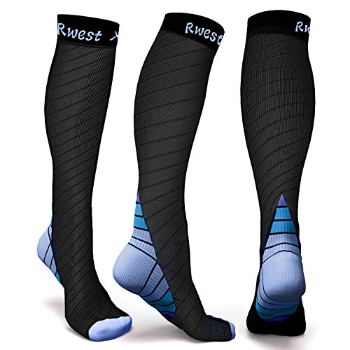 (-37%) Rwest X Kompressionsstrümpfe Damen und Herren, Kompressionssocken Stützstrümpfe Compression Socks Laufstrümpfe Kompression für Sport,Laufen,Reisen,Radsport,Flug,One Paar