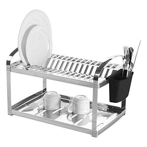 Brinox - Escorredor 16 Pratos com Escorredor de Talheres Suprema - Aço Inox