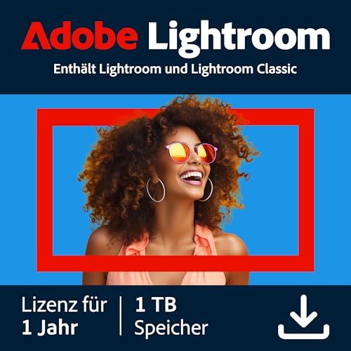 (-36%) Adobe Lightroom inkl. Lightroom Classic 1 TB |KI-gestützter Foto-Editor |1 Jahr | PC/Mac | Digital Download
