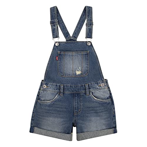 Levi's Girls' Denim Shortall, Vintage Waters, 16
