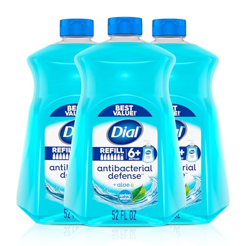 Dial Antibacterial Liquid Hand Soap Refill, Spring Water, 52 fl oz Pack of 3