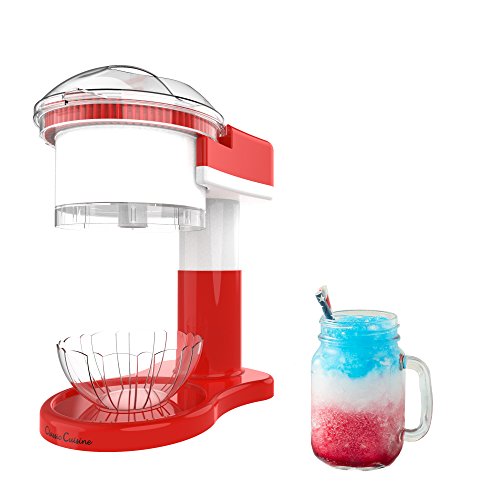 Shaved Ice Maker- Snow Cone, Italian Ice, and Slushy Machine for Home Use, Countertop Electric Ice Shaver/Chipper with C