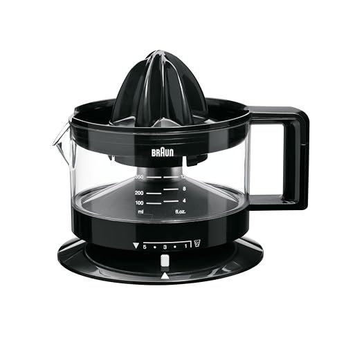 (-46%) Braun CJ3000 BK Zitruspresse mit Schale präzisionskalibrierung 350 ml, Anzahl Fruchtfleisch dimmbar, automatische Start/Stop, schwarz