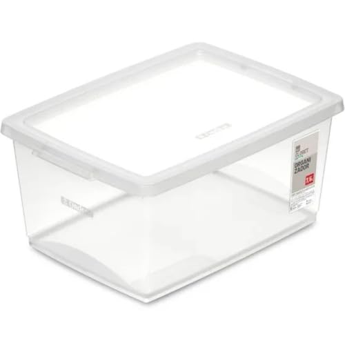 Ordene - Caixa Organizadora Plástica de 7,5 Litros com Tampa, Cor Cristal, Linha My Closet