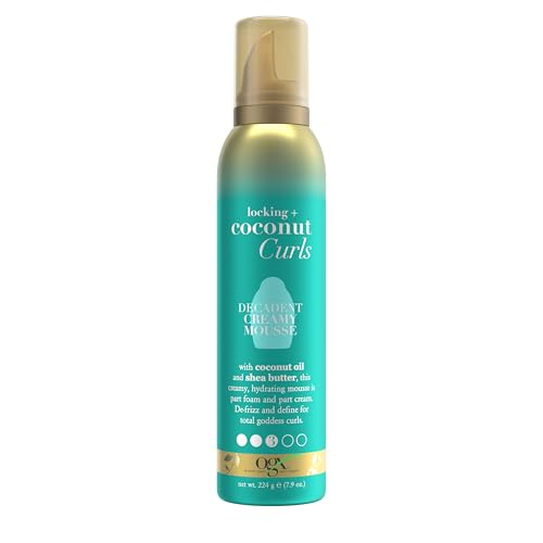 OGX Locking + Coconut Curls Decadent Creamy Mousse The creamy mouse texture