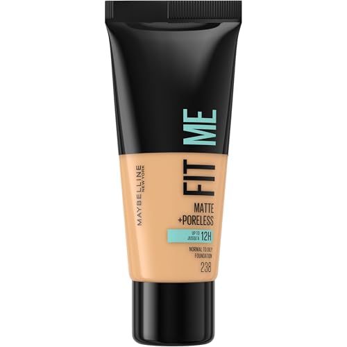 (-18%) Maybelline New York Fit me! MATTE&PORELESS Make-up Nr. 238 Rich Tan, flüssiges Make-up, passt sich dem Hautton an, feuchtigkeitsspendend, mattierend, leichte bis mittlere Deckkraft, 30 ml