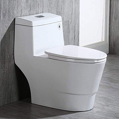 WOODBRIDGE T-0019 Dual Flush Elongated One Piece Toilet