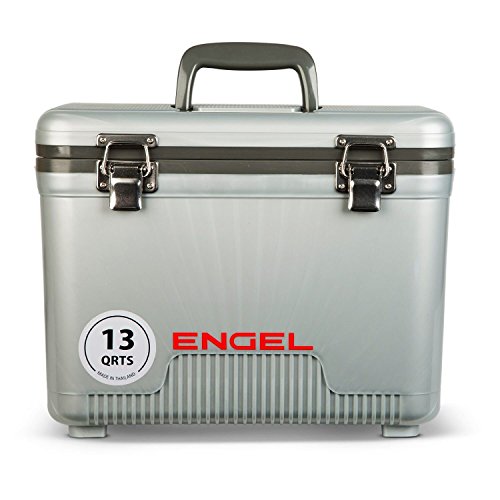 Engel UC13 13qt Leak-Proof, Air Tight, Drybox Cooler and Small Hard Shell Lunchbox for Men and Women in Silver