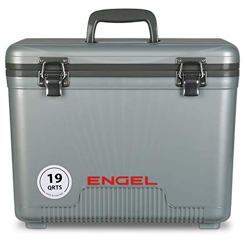 Engel UC19 19qt Leak-Proof, Air Tight, Drybox Cooler and Small Hard Shell Lunchbox for Men and Women in Silver