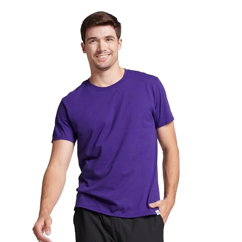 Russell Athletic mens Cotton Performance Short Sleeve T-shirt T Shirt, Purple, 3X-Large US